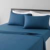 imageAmazon Basics Lightweight Super Soft WrinkleFree Easy Care Microfiber 4Piece Bed Sheet Set with 14Inch Deep Pockets Full Bright White SolidDark Teal