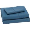 imageAmazon Basics Lightweight Super Soft WrinkleFree Easy Care Microfiber 4Piece Bed Sheet Set with 14Inch Deep Pockets Full Bright White SolidDark Teal