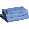 imageAmazon Basics Lightweight Super Soft WrinkleFree Easy Care Microfiber 4Piece Bed Sheet Set with 14Inch Deep Pockets Full Bright White SolidDutch Blue