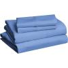 imageAmazon Basics Lightweight Super Soft WrinkleFree Easy Care Microfiber 4Piece Bed Sheet Set with 14Inch Deep Pockets Full Bright White SolidDutch Blue