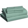 imageAmazon Basics Lightweight Super Soft WrinkleFree Easy Care Microfiber 4Piece Bed Sheet Set with 14Inch Deep Pockets Full Bright White SolidEmerald Green