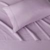 imageAmazon Basics Lightweight Super Soft WrinkleFree Easy Care Microfiber 4Piece Bed Sheet Set with 14Inch Deep Pockets Full Bright White SolidFrosted Lavender