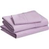 imageAmazon Basics Lightweight Super Soft WrinkleFree Easy Care Microfiber 4Piece Bed Sheet Set with 14Inch Deep Pockets Full Bright White SolidFrosted Lavender