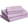 imageAmazon Basics Lightweight Super Soft WrinkleFree Easy Care Microfiber 4Piece Bed Sheet Set with 14Inch Deep Pockets Full Bright White SolidFrosted Lavender