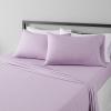 imageAmazon Basics Lightweight Super Soft WrinkleFree Easy Care Microfiber 4Piece Bed Sheet Set with 14Inch Deep Pockets Full Bright White SolidFrosted Lavender