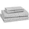 imageAmazon Basics Lightweight Super Soft WrinkleFree Easy Care Microfiber 4Piece Bed Sheet Set with 14Inch Deep Pockets Full Bright White SolidGray Cheetah
