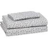 imageAmazon Basics Lightweight Super Soft WrinkleFree Easy Care Microfiber 4Piece Bed Sheet Set with 14Inch Deep Pockets Full Bright White SolidGray Cheetah