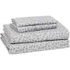 imageAmazon Basics Lightweight Super Soft WrinkleFree Easy Care Microfiber 4Piece Bed Sheet Set with 14Inch Deep Pockets Full Bright White SolidGray Cheetah