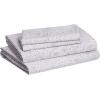 imageAmazon Basics Lightweight Super Soft WrinkleFree Easy Care Microfiber 4Piece Bed Sheet Set with 14Inch Deep Pockets Full Bright White SolidLavender Paisley