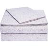 imageAmazon Basics Lightweight Super Soft WrinkleFree Easy Care Microfiber 4Piece Bed Sheet Set with 14Inch Deep Pockets Full Bright White SolidLavender Paisley