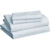 imageAmazon Basics Lightweight Super Soft WrinkleFree Easy Care Microfiber 4Piece Bed Sheet Set with 14Inch Deep Pockets Full Bright White SolidLight Blue