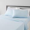 imageAmazon Basics Lightweight Super Soft WrinkleFree Easy Care Microfiber 4Piece Bed Sheet Set with 14Inch Deep Pockets Full Bright White SolidLight Blue
