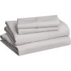 imageAmazon Basics Lightweight Super Soft WrinkleFree Easy Care Microfiber 4Piece Bed Sheet Set with 14Inch Deep Pockets Full Bright White SolidLight Gray