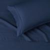 imageAmazon Basics Lightweight Super Soft WrinkleFree Easy Care Microfiber 4Piece Bed Sheet Set with 14Inch Deep Pockets Full Bright White SolidNavy Blue