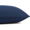 imageAmazon Basics Lightweight Super Soft WrinkleFree Easy Care Microfiber 4Piece Bed Sheet Set with 14Inch Deep Pockets Full Bright White SolidNavy Blue