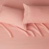 imageAmazon Basics Lightweight Super Soft WrinkleFree Easy Care Microfiber 4Piece Bed Sheet Set with 14Inch Deep Pockets Full Bright White SolidPeachy Coral