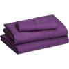 imageAmazon Basics Lightweight Super Soft WrinkleFree Easy Care Microfiber 4Piece Bed Sheet Set with 14Inch Deep Pockets Full Bright White SolidPlum