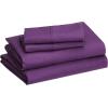 imageAmazon Basics Lightweight Super Soft WrinkleFree Easy Care Microfiber 4Piece Bed Sheet Set with 14Inch Deep Pockets Full Bright White SolidPlum