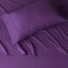 imageAmazon Basics Lightweight Super Soft WrinkleFree Easy Care Microfiber 4Piece Bed Sheet Set with 14Inch Deep Pockets Full Bright White SolidPlum