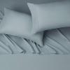 imageAmazon Basics Lightweight Super Soft WrinkleFree Easy Care Microfiber 4Piece Bed Sheet Set with 14Inch Deep Pockets Full Bright White SolidSpa Blue