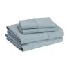 imageAmazon Basics Lightweight Super Soft WrinkleFree Easy Care Microfiber 4Piece Bed Sheet Set with 14Inch Deep Pockets Full Bright White SolidSpa Blue