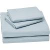 imageAmazon Basics Lightweight Super Soft WrinkleFree Easy Care Microfiber 4Piece Bed Sheet Set with 14Inch Deep Pockets Full Bright White SolidSpa Blue Striped