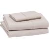 imageAmazon Basics Lightweight Super Soft WrinkleFree Easy Care Microfiber 4Piece Bed Sheet Set with 14Inch Deep Pockets Full Bright White SolidTaupe