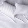 imageAmazon Basics Lightweight Super Soft WrinkleFree Easy Care Microfiber 4Piece Bed Sheet Set with 14Inch Deep Pockets Full Bright White SolidTaupe Stripe