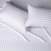 imageAmazon Basics Lightweight Super Soft WrinkleFree Easy Care Microfiber 4Piece Bed Sheet Set with 14Inch Deep Pockets Full Bright White SolidTaupe Stripe