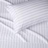 imageAmazon Basics Lightweight Super Soft WrinkleFree Easy Care Microfiber 4Piece Bed Sheet Set with 14Inch Deep Pockets Full Bright White SolidTaupe Stripe
