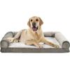 imageAmazon Basics Living Room Couch Dog Bed with Premium Foam PressureRelief Support for Dogs up to 90lbs Machine Washable Cover Extra Large Sized 44quot x 35quot GreyBrown
