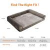 imageAmazon Basics Living Room Couch Dog Bed with Premium Foam PressureRelief Support for Dogs up to 90lbs Machine Washable Cover Extra Large Sized 44quot x 35quot GreyBrown