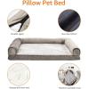 imageAmazon Basics Living Room Couch Dog Bed with Premium Foam PressureRelief Support for Dogs up to 90lbs Machine Washable Cover Extra Large Sized 44quot x 35quot GreyBrown