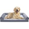 imageAmazon Basics Living Room Couch Dog Bed with Premium Foam PressureRelief Support for Dogs up to 90lbs Machine Washable Cover Extra Large Sized 44quot x 35quot GreyGrey