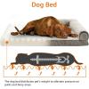imageAmazon Basics Living Room Couch Dog Bed with Premium Foam PressureRelief Support for Dogs up to 90lbs Machine Washable Cover Extra Large Sized 44quot x 35quot GreyBrown