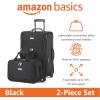 imageAmazon Basics Luggage Sets CarryOn 23Inch tote 15Inch Suitcase With Wheels Expandable Extra Space 15 Front Pockets and Telescopic Handle BurgundyBlack