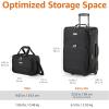 imageAmazon Basics Luggage Sets CarryOn 23Inch tote 15Inch Suitcase With Wheels Expandable Extra Space 15 Front Pockets and Telescopic Handle BurgundyBlack