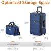 imageAmazon Basics Luggage Sets CarryOn 23Inch tote 15Inch Suitcase With Wheels Expandable Extra Space 15 Front Pockets and Telescopic Handle BurgundyNavy Blue