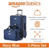 imageAmazon Basics Luggage Sets CarryOn 23Inch tote 15Inch Suitcase With Wheels Expandable Extra Space 15 Front Pockets and Telescopic Handle BurgundyNavy Blue