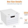 imageAmazon Basics Medium Duty StorageFiling Boxes With Lid and Handles LegalLetter Size 12Pack White 162quot L x 125quot W x 105quot H12Pack