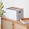 imageAmazon Basics Medium Duty StorageFiling Boxes With Lid and Handles LegalLetter Size 12Pack White 162quot L x 125quot W x 105quot H12Pack