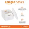 imageAmazon Basics Medium Duty StorageFiling Boxes With Lid and Handles LegalLetter Size 12Pack White 162quot L x 125quot W x 105quot H12Pack