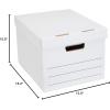 imageAmazon Basics Medium Duty StorageFiling Boxes With Lid and Handles LegalLetter Size 12Pack White 162quot L x 125quot W x 105quot H12Pack