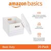 imageAmazon Basics Medium Duty StorageFiling Boxes With Lid and Handles LegalLetter Size 12Pack White 162quot L x 125quot W x 105quot H20Pack
