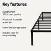 imageAmazon Basics Metal Bed Frame NonFoldable Platform Bed Easy Assembly Twin 39W x 75L x 14H in Black