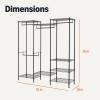 imageAmazon Basics Metal Hanging Storage Organizer Rack Wardrobe with Shelves 45L x 14W x 76H70W x18D x 76H inch