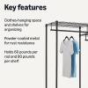 imageAmazon Basics Metal Hanging Storage Organizer Rack Wardrobe with Shelves 45L x 14W x 76H70W x18D x 76H inch