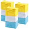 imageAmazon Basics Microfiber Cleaning Cloths NonAbrasive Reusable and Washable Pack of 36 BlueWhiteYellow 16quot x 12quotBlueWhiteYellow