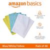 imageAmazon Basics Microfiber Cleaning Cloths NonAbrasive Reusable and Washable Pack of 36 BlueWhiteYellow 16quot x 12quotBlueWhiteYellow