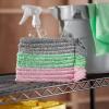 imageAmazon Basics Microfiber Cleaning Cloths NonAbrasive Reusable and Washable Pack of 36 BlueWhiteYellow 16quot x 12quotGreenGrayPink